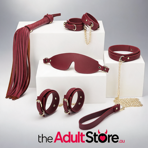 Daytona 8 Pc Deluxe Bondage Play Kit Burgundy Gold