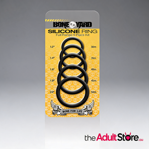 Boneyard Silicone Ring 5 Pc Kit Black