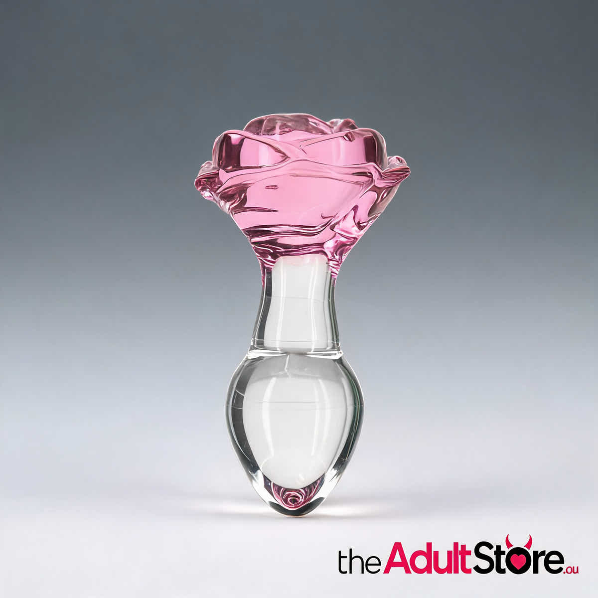 Pillow Talk Rosy Glass Anal Plug With Clear Gem