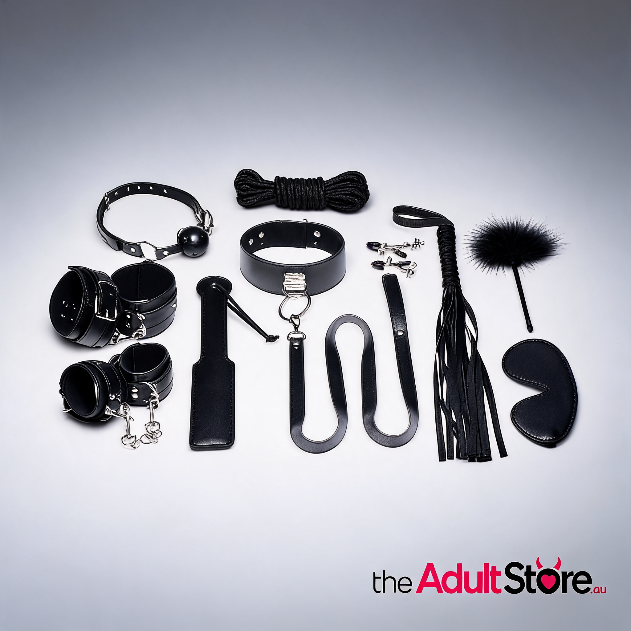 Strict Deluxe 10 Pc Bondage Set Black