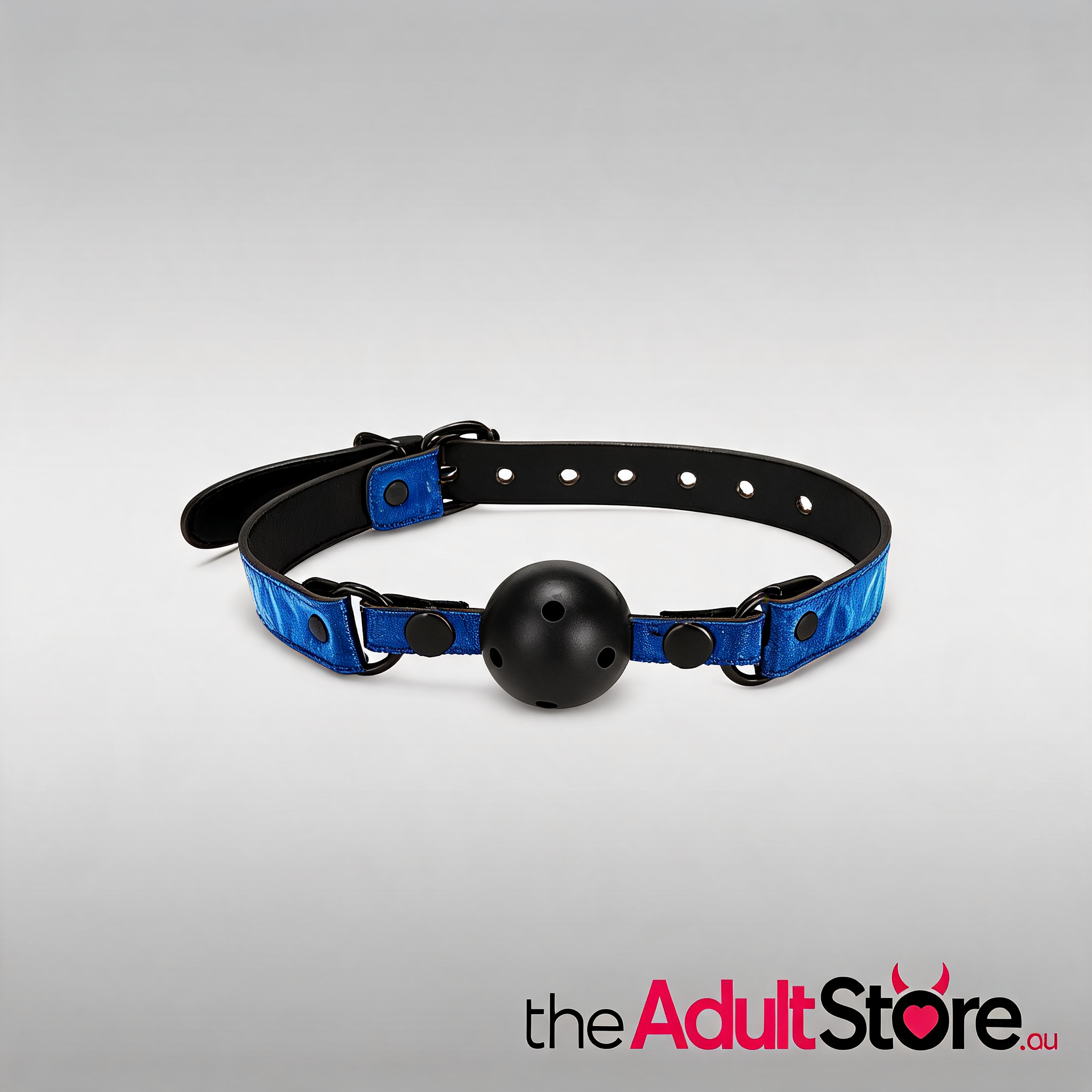 Whip Smart Diamond Deluxe Ball Gag - Blue