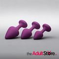 Frisky Purple Pleasures 3 Pc Silicone Anal Plugs