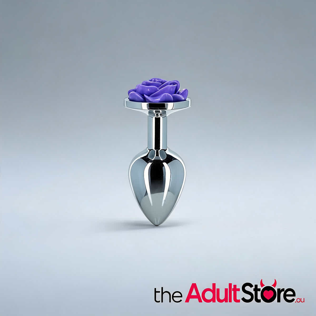 Lux Active Purple Rose 3In Metal Butt Plug