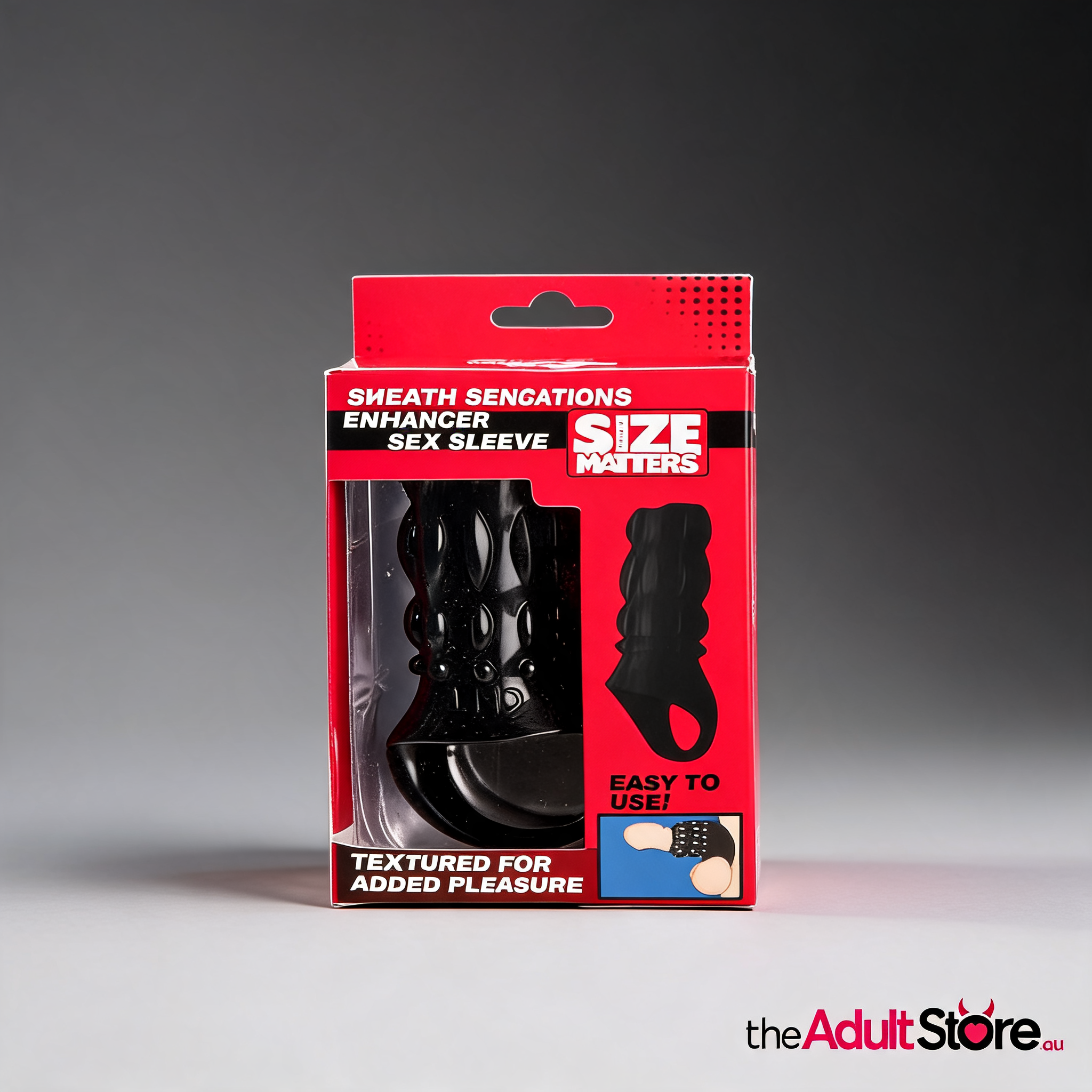 Size Matters Clear Sensations Enhancer Sex Sleeve - Black