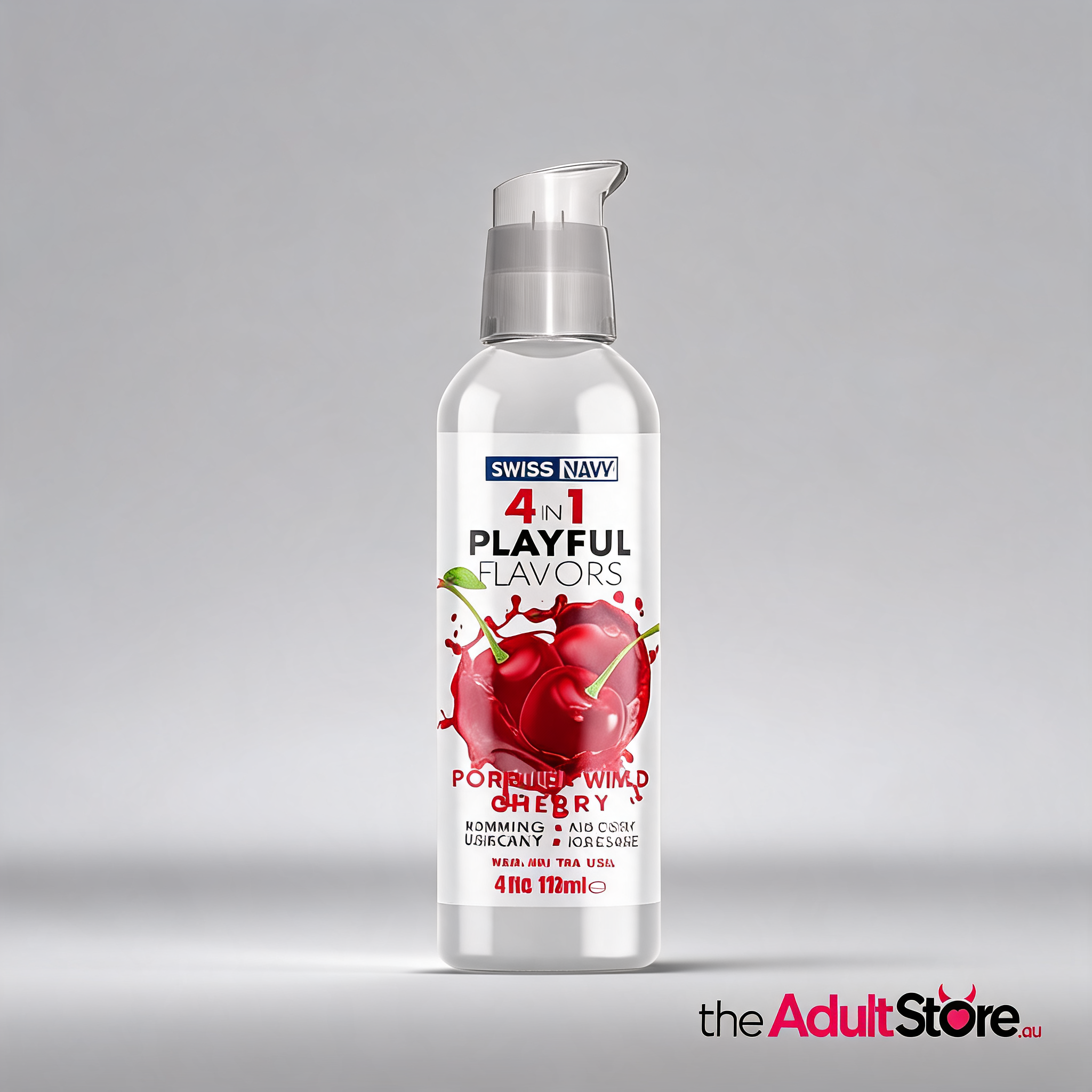 Swiss Navy Playful Flavours 4-in-1 Lubricant Poppin Wild Cherry 4Oz