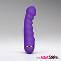 Ribbed Silicone G-Spot Vibrator - Purple