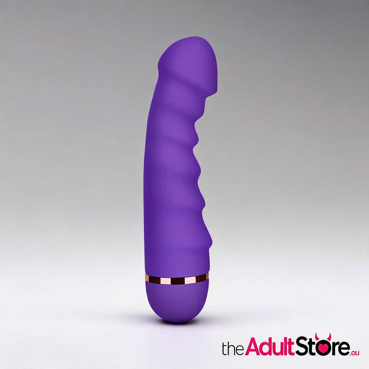 Ribbed Silicone G-Spot Vibrator - Purple