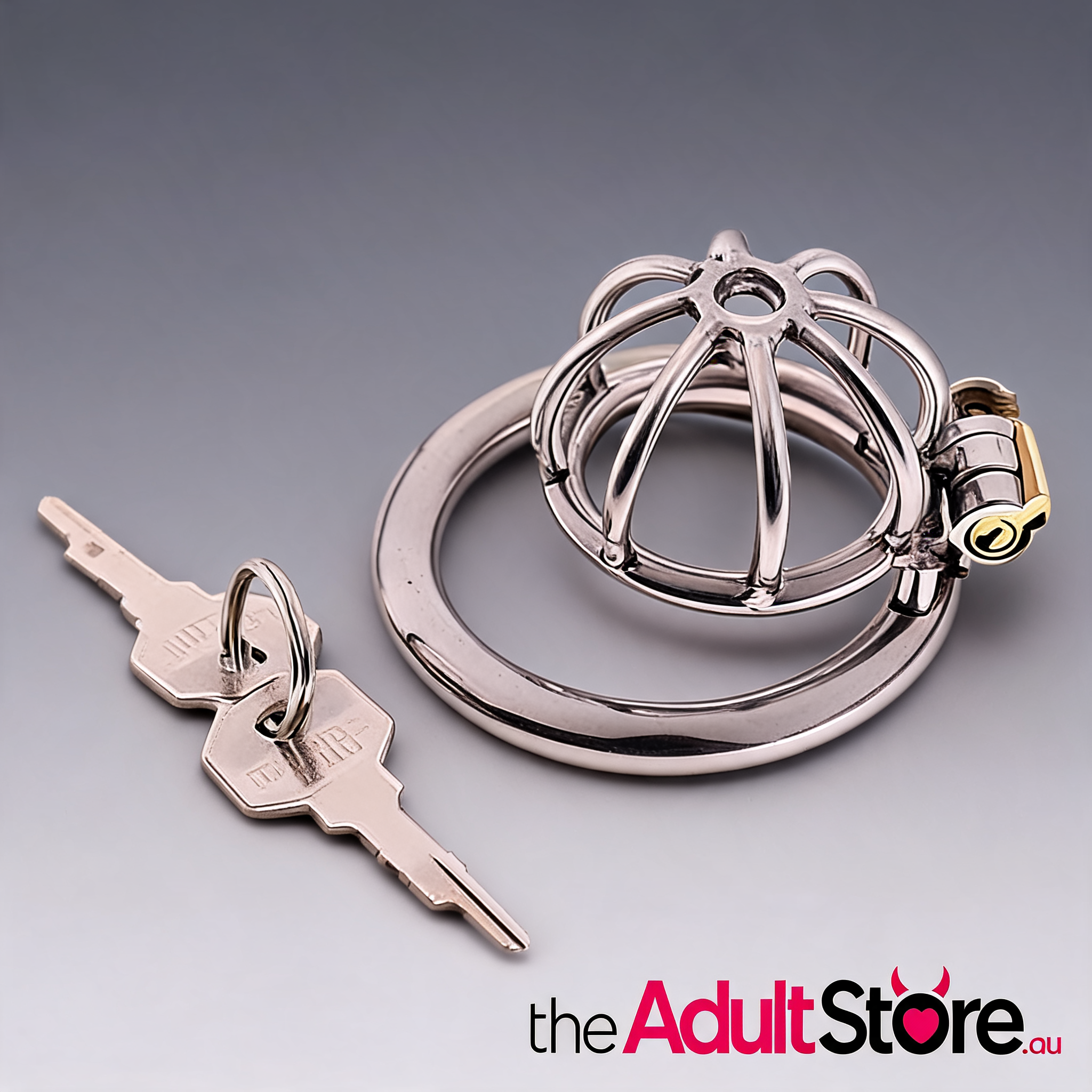 Stainless Steel Metal Cock Chastity Cage Device 50mm