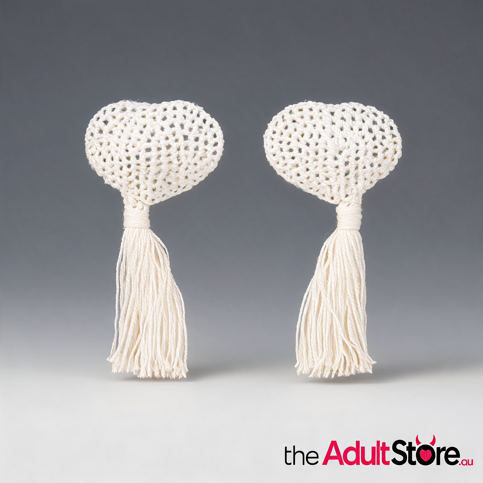 Nipple Tassels White Heart